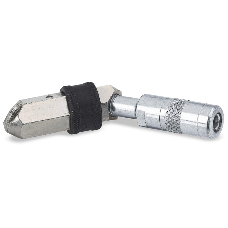LUMAX موصل شحم LX-1406 فضي دوار بزاوية 360 درجة. يدور في دائرة كاملة بزاوية 360 درجة ويثبت في مكانه. زاوية 45 درجة توفر وصولا سهلا إلى معظم تركيبات الشحم - Image 1